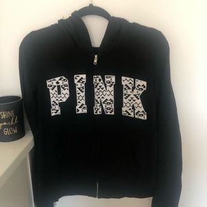 Black Victoria’s Secret pink zip up sweatshirt